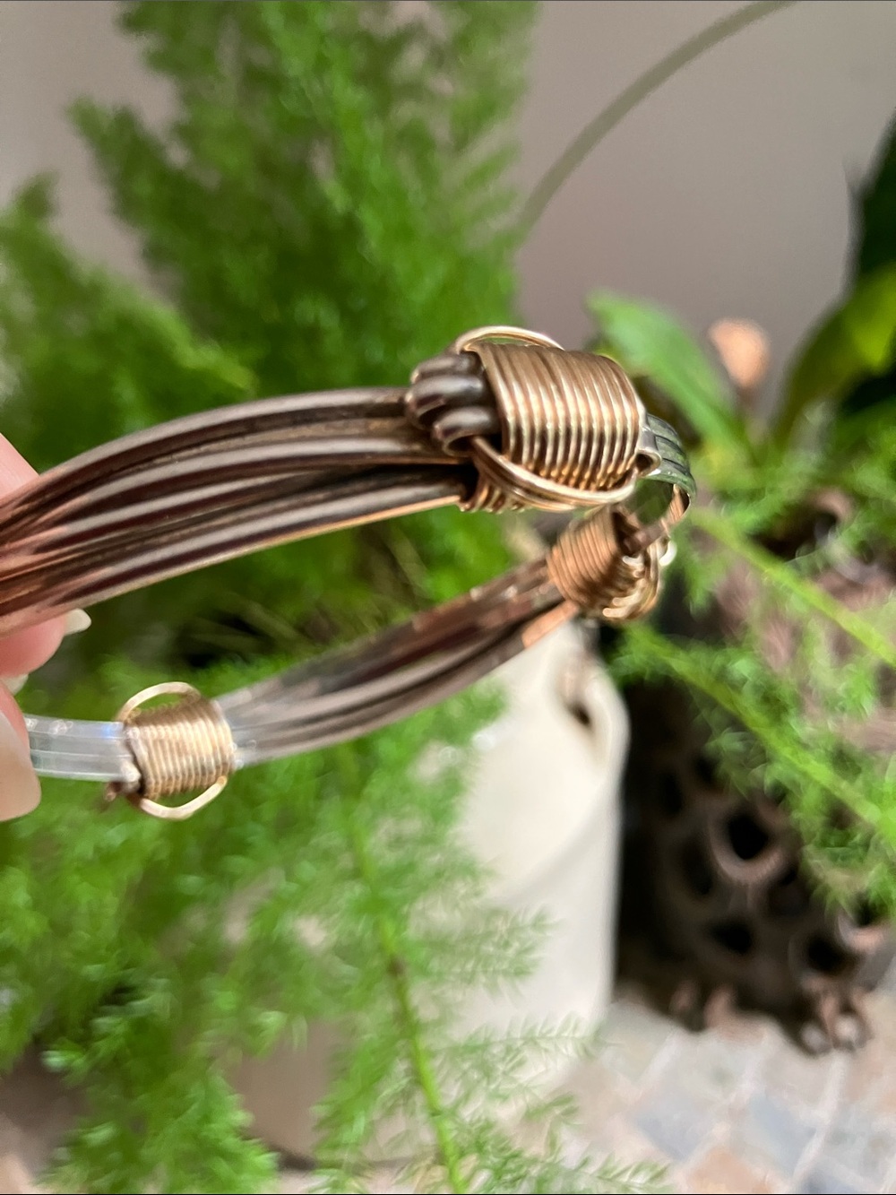 Gold-Tone Wrapped Wire Bangle Bracelet - Women's Gold Bracelet